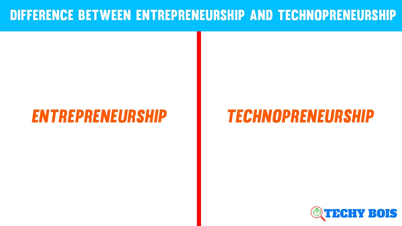 Difference between Entrepreneurship and Technopreneurship