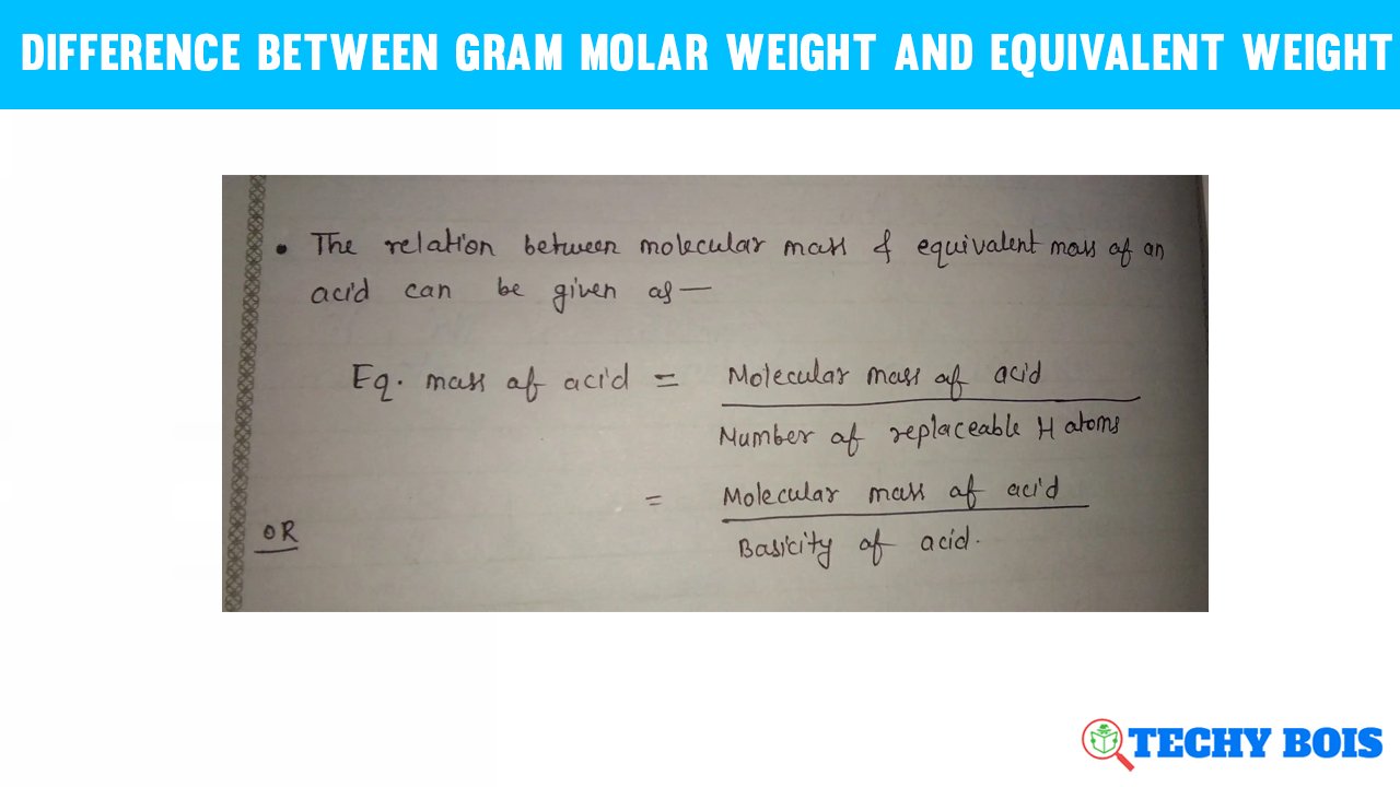 Difference between gram molar weight and equivalent weight