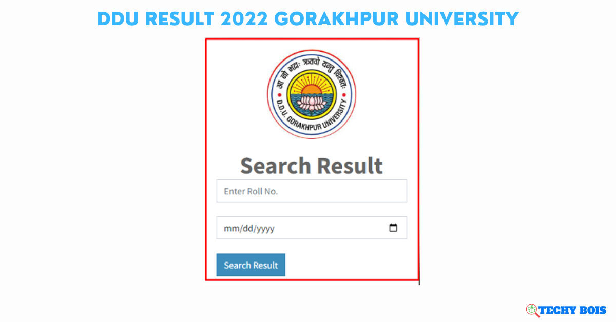 DDU Result 2022 Gorakhpur University