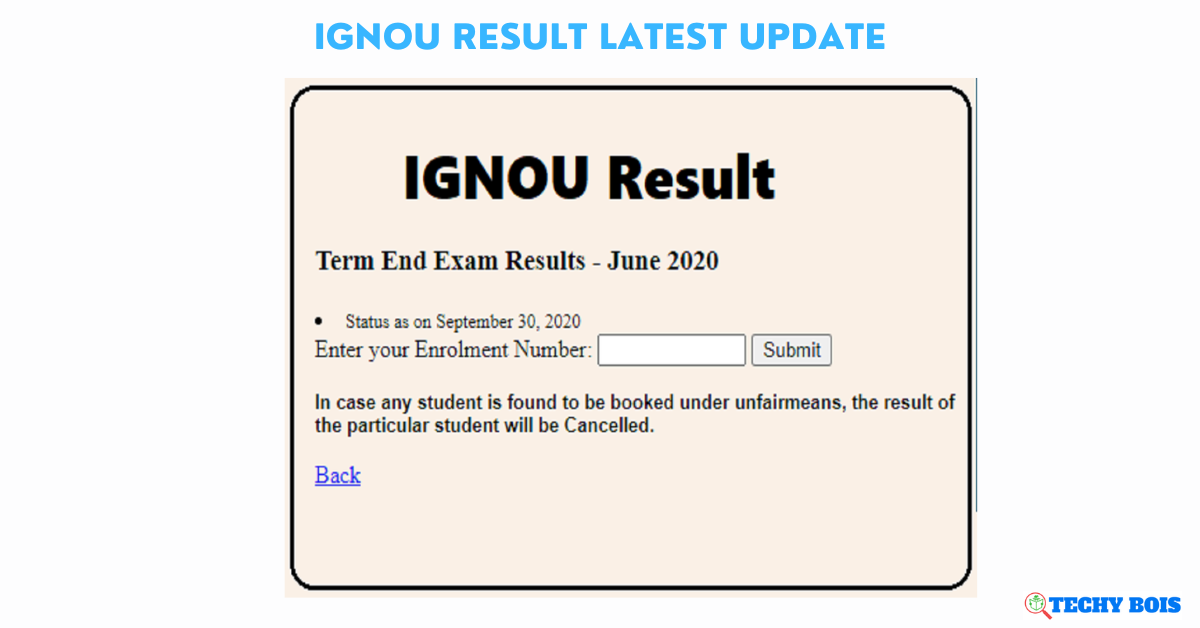 IGNOU Result latest update