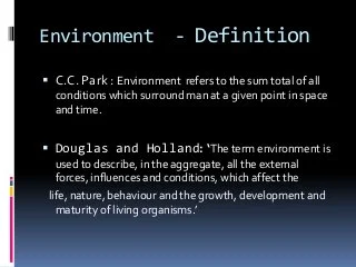 What are the Components of Environment