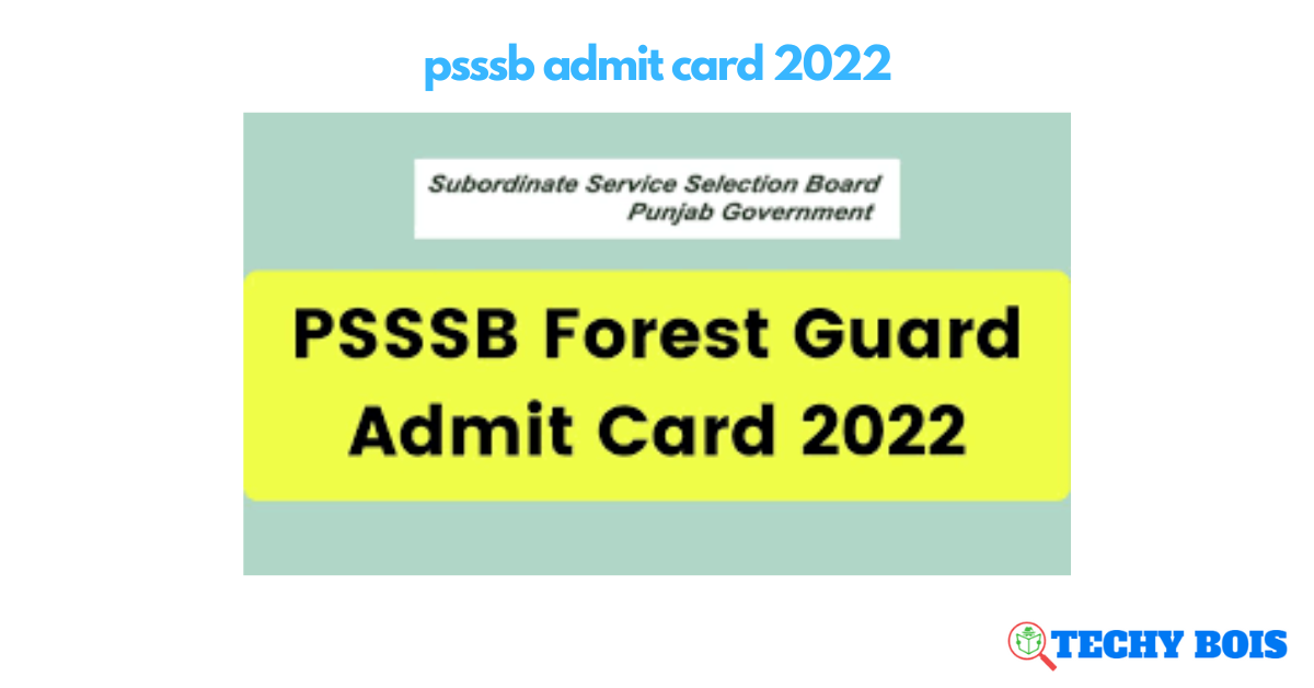 psssb admit card 2022