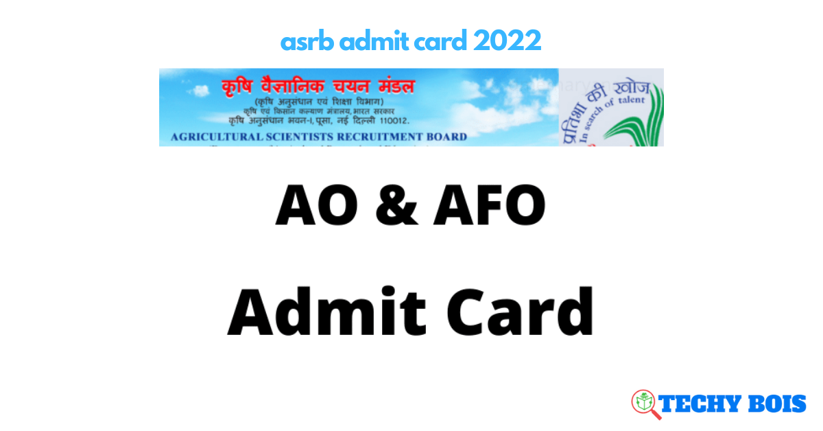 asrb admit card 2022