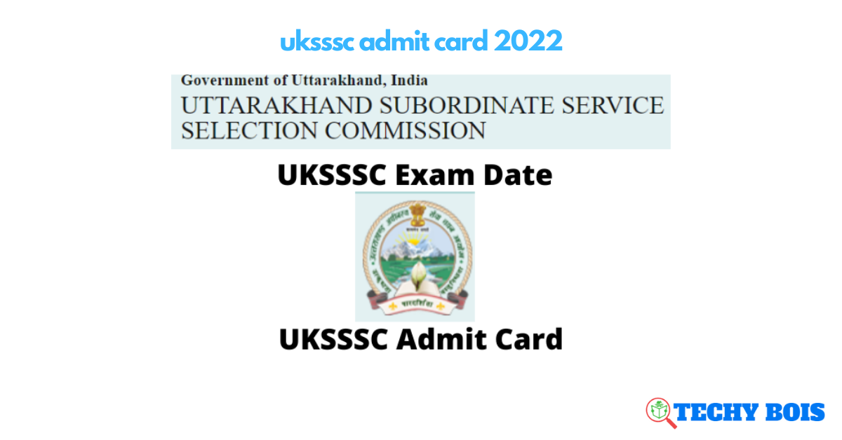 uksssc admit card 2022