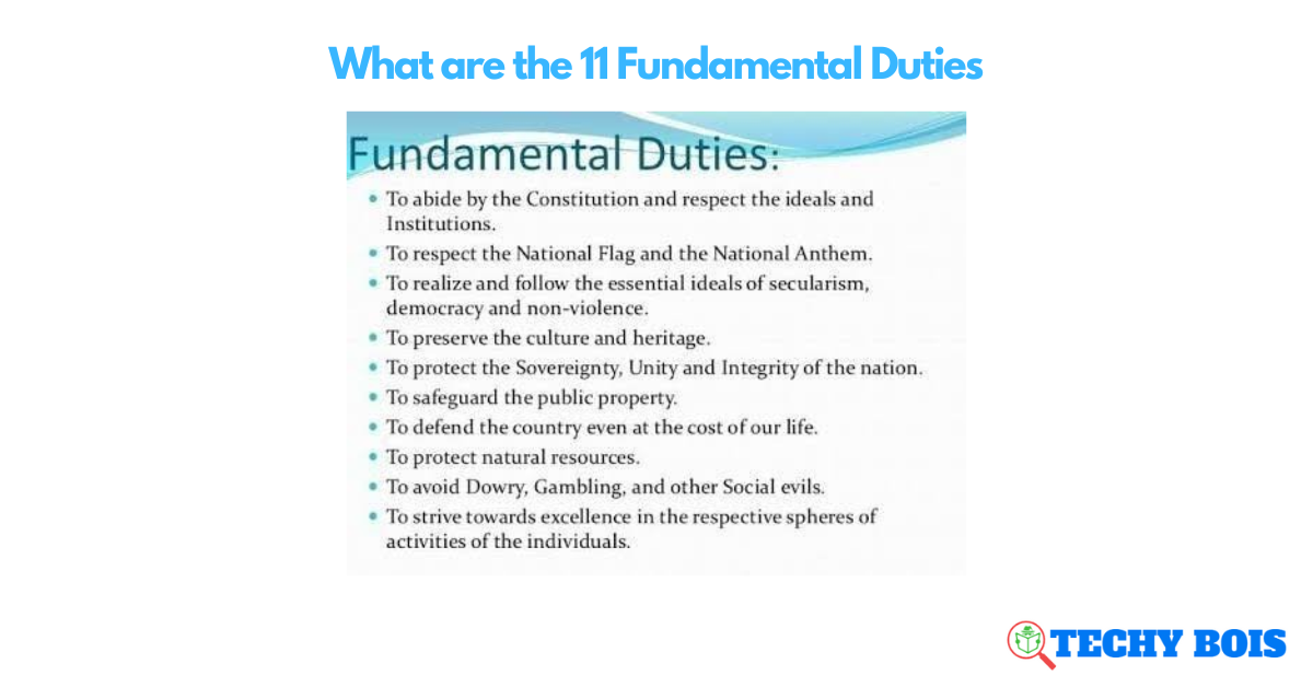 What are the 11 Fundamental Duties