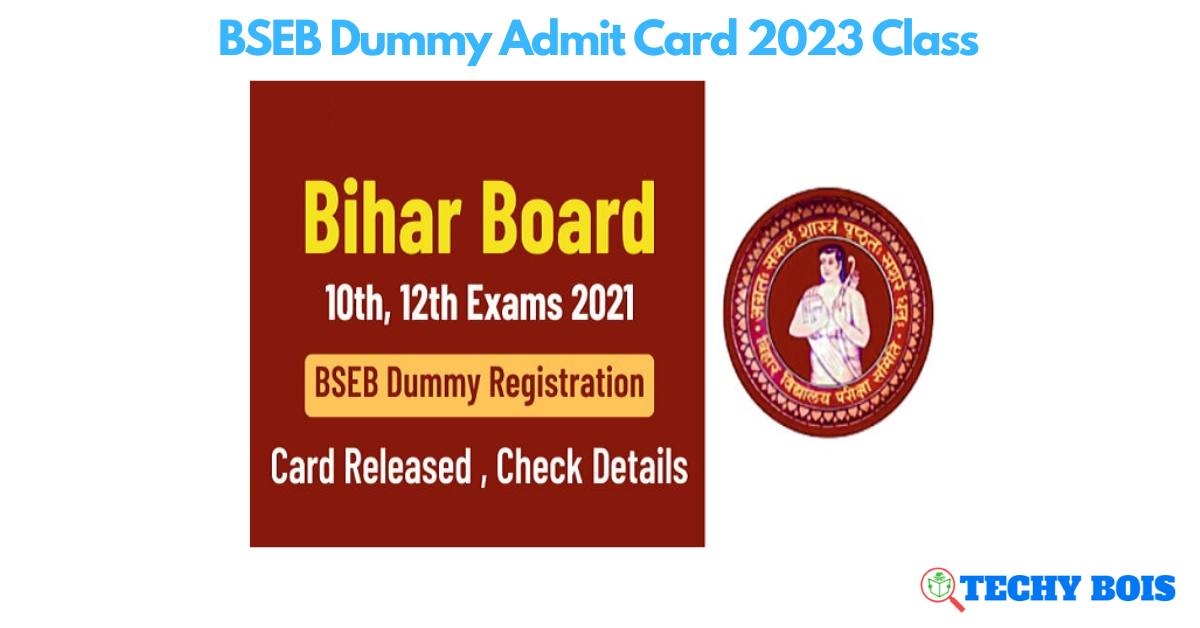 BSEB Dummy Admit Card 2023 Class