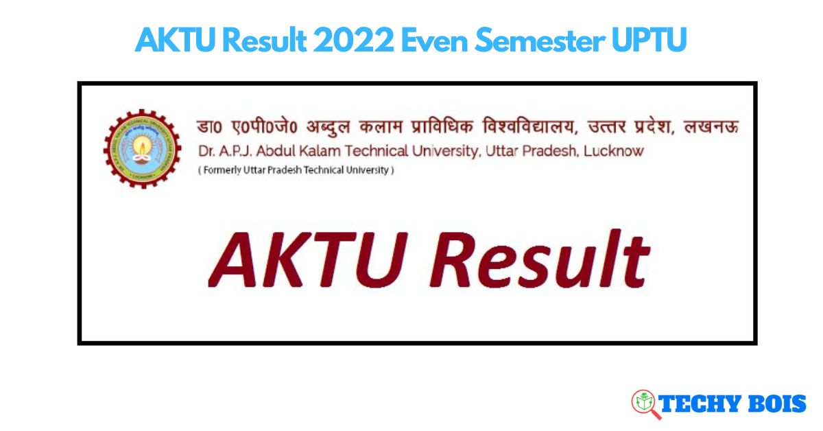 AKTU Result 2022 Even Semester UPTU