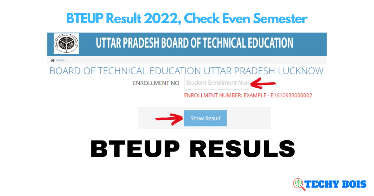 BTEUP Result 2022, Check Even Semester