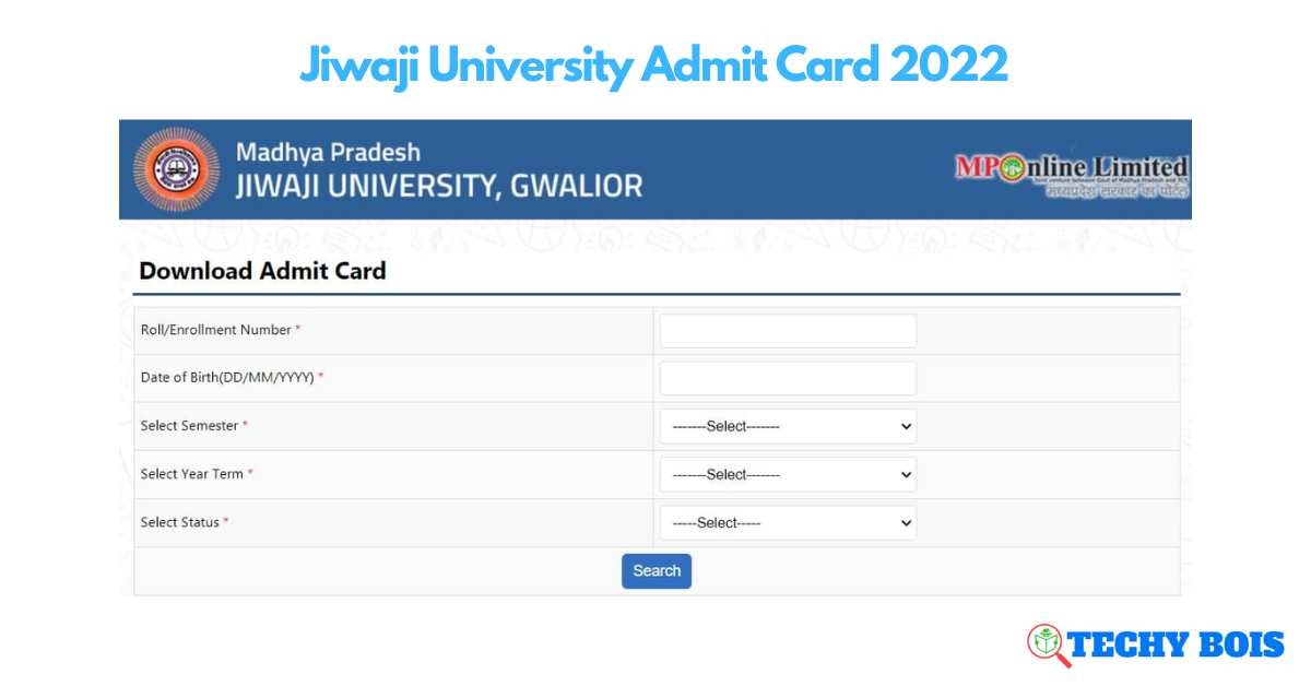 Jiwaji University Admit Card 2022