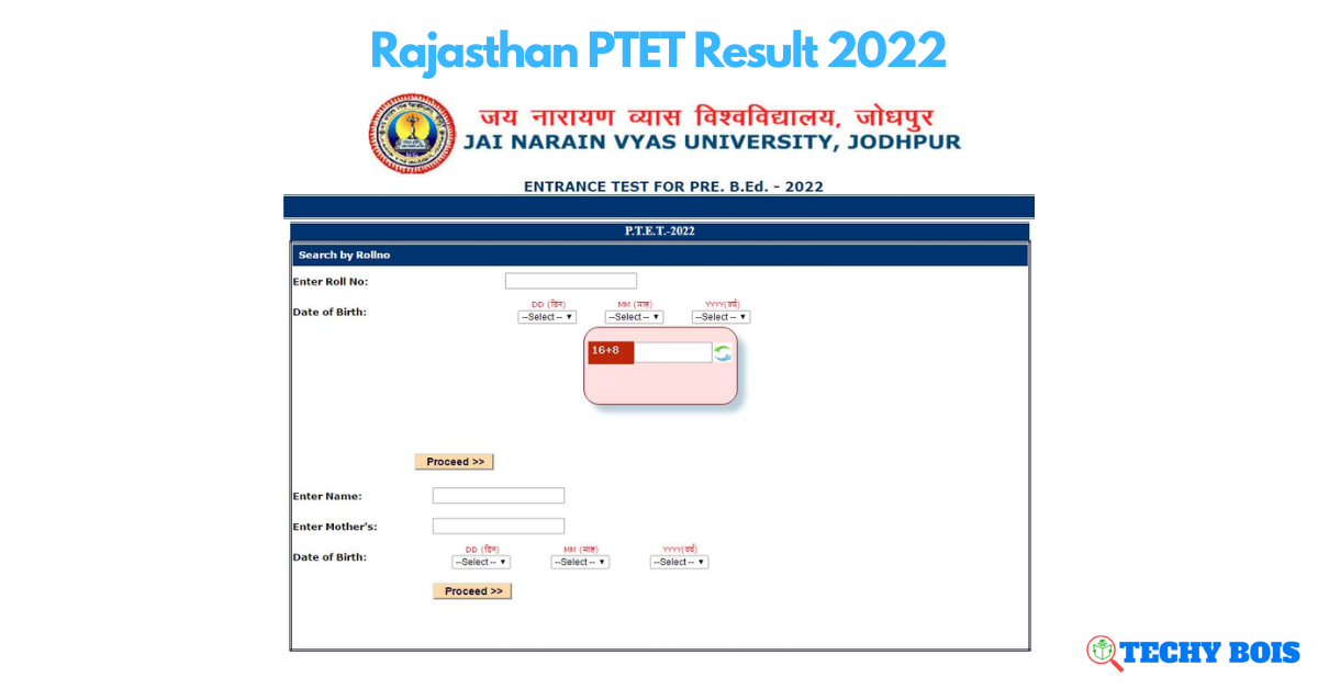 Rajasthan PTET Result 2022