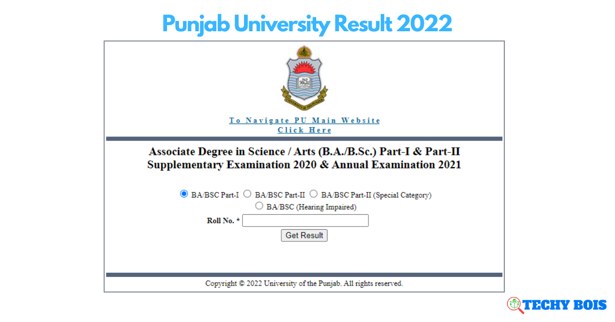 Punjab University Result 2022