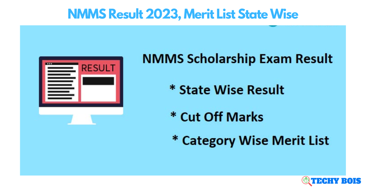 NMMS Result 2023, Merit List State Wise